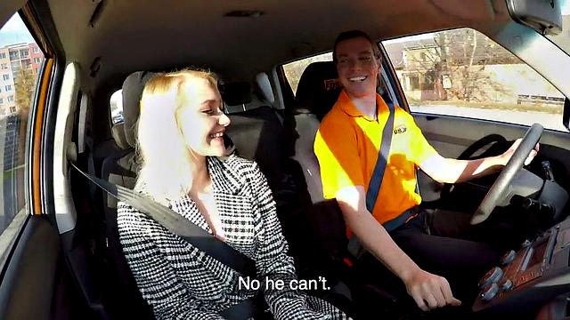 Teen in stockings enjoys public car sex by tutor