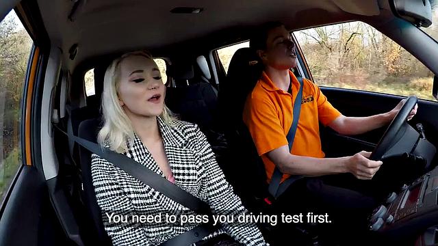 Teen in stockings enjoys public car sex by tutor