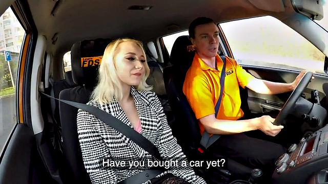 Teen in stockings enjoys public car sex by tutor