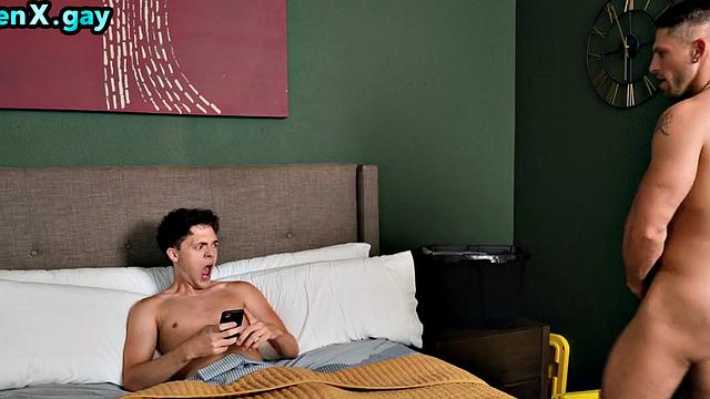 Handsome jock fucks twink while gaming