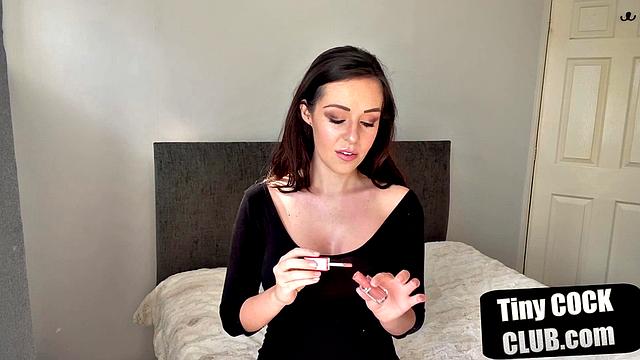 Busty British sph domme humiliates small penis men