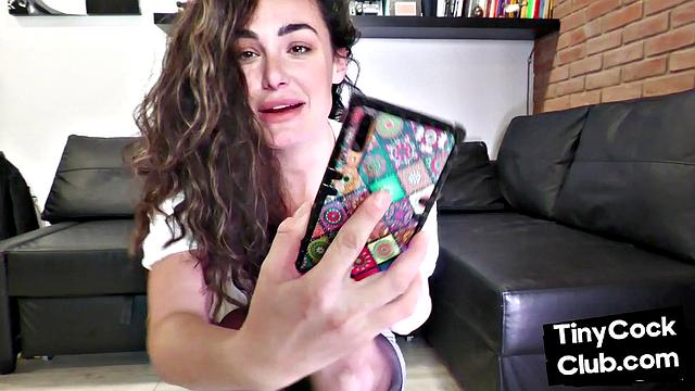 SPH stockings femdom mocks small loser