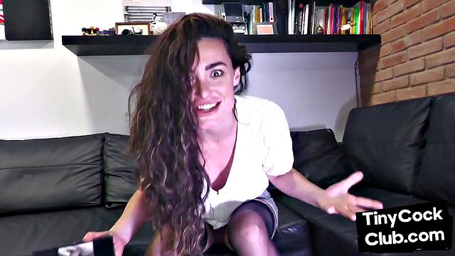 SPH stockings femdom mocks small loser