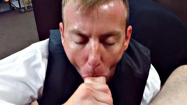 Pawnshop bottom gets fucked in office by owners