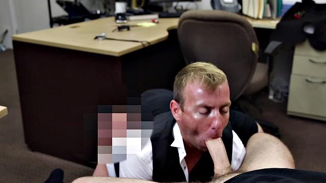 Pawnshop bottom gets fucked in office by owners