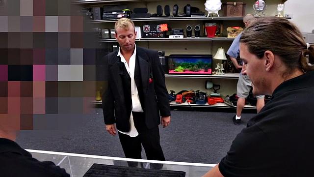 Pawnshop bottom gets fucked in office by owners