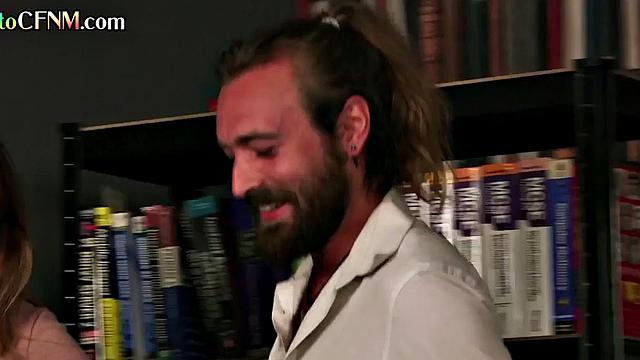 CFNM classy MILFS from library suck in group BJ