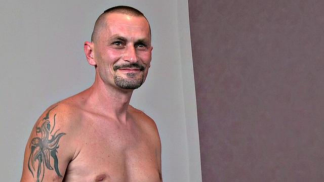 Agent Rubs Her Wet Pussy While Tough Guy Masturbates