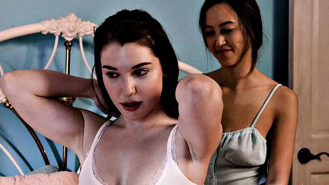 Asian perverted nympho seduced by dirty dyke