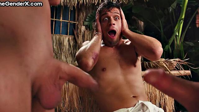 Beauty Tgirl cockriding skinny boy