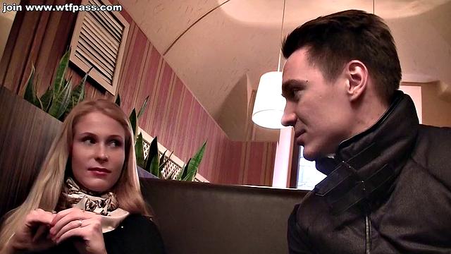 Very sexy blonde gets two to play with