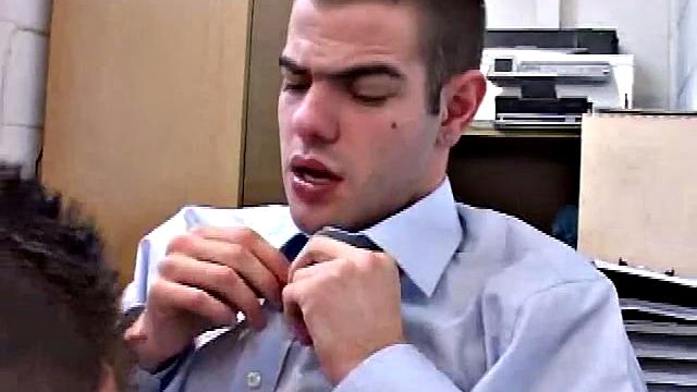 Office jock doggyfucked by coworker