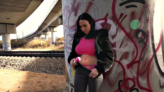 Big booty babe picked up and banged doggystyle for cash