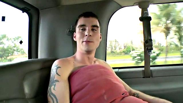 Str8 stud fucks ass in public outdoor van for money