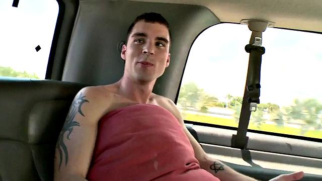 Str8 stud fucks ass in public outdoor van for money