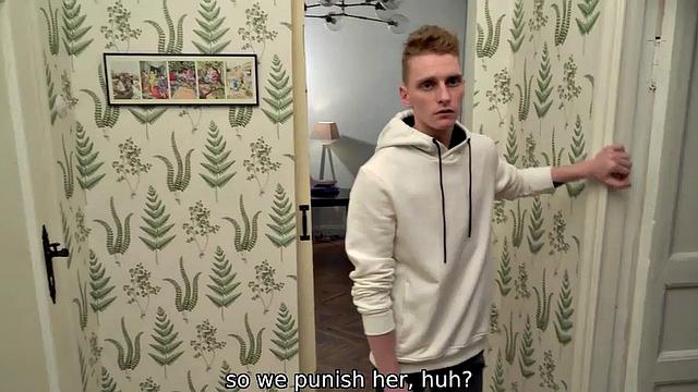 DEBT4k. Chick has no money for shopping so she gives ass to agent