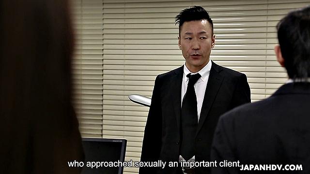 Yui Hatano is punished at work and must sexually please each co-worker