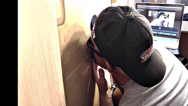 Gloryhole dude fucked in anal by perverted fucker