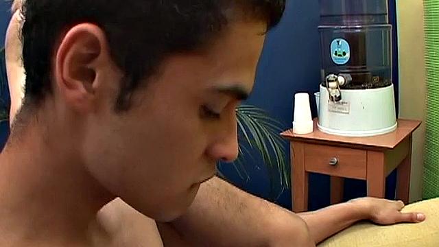 Young Latinos Roger and Alfredo are supposed to be reviewing some interior design options, but lust takes over and soon the horny boys are naked on the sofa sucking each other's big uncut dick.