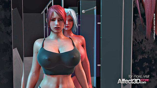 Big tits redhead babe fucked by a demon in a 3D animation