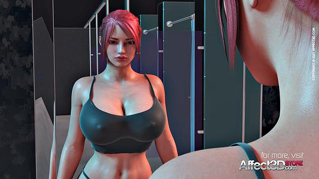 Big tits redhead babe fucked by a demon in a 3D animation