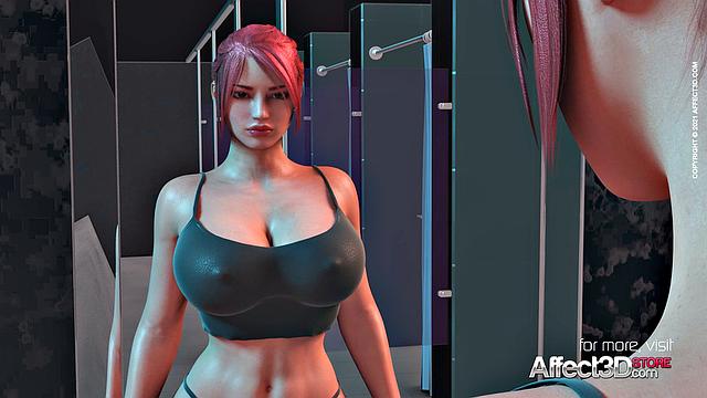 Big tits redhead babe fucked by a demon in a 3D animation
