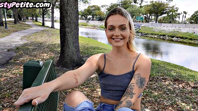 Flexible petite pulled and ravaged by lucky fellow