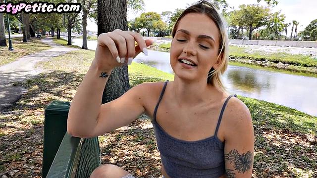 Flexible petite pulled and ravaged by lucky fellow