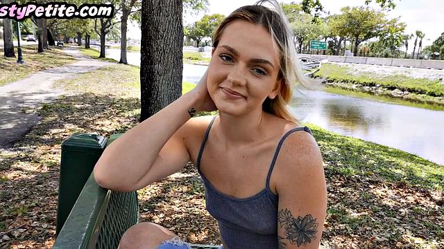 Flexible petite pulled and ravaged by lucky fellow