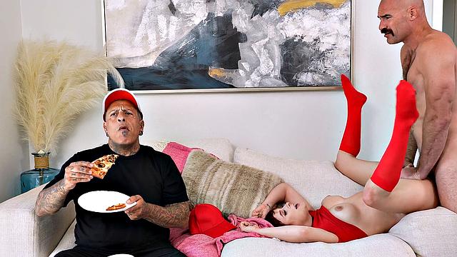 Busty Delivery Girl Gives Extra Pussy