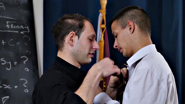 Real priest fucks student in classroom on college