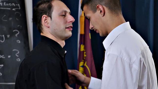 Real priest fucks student in classroom on college