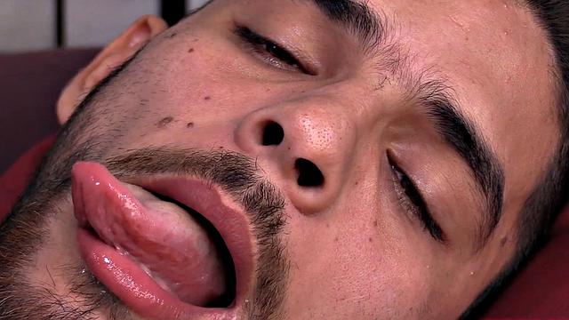 We find Daguy already naked and stroking his cock, while fingering his asshole. The buff Latin boy is all over that bed, as he edges himself toward a climax. Eventually he reaches his goal and warm cum cascades down his fingers.