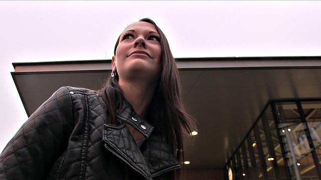 Brunette Lays Down For Fuck Outside Shopping Mall