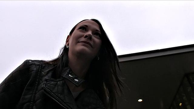 Brunette Lays Down For Fuck Outside Shopping Mall