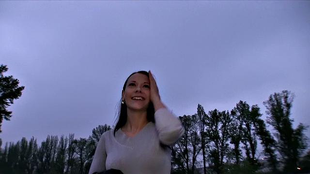 Brunette Lays Down For Fuck Outside Shopping Mall