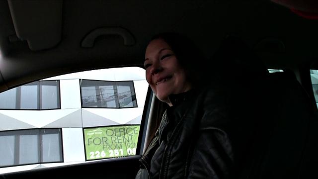 Brunette Lays Down For Fuck Outside Shopping Mall