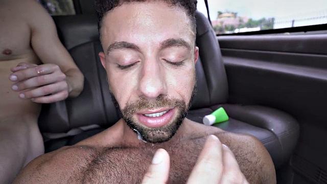 Face jizzed picked up for gay sex in public outdoor van