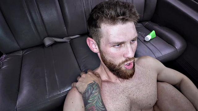 Face jizzed picked up for gay sex in public outdoor van