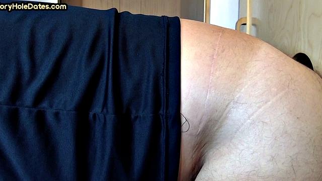 Gloryhole gaydaddy barebacked and gets cum in mouth