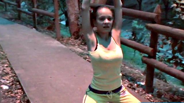 Teen with giant titties gets them out