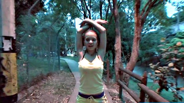 Teen with giant titties gets them out