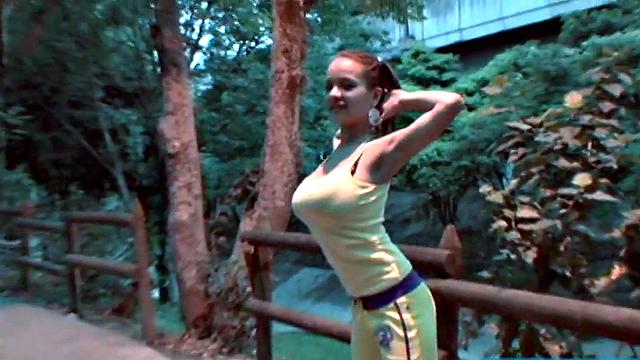 Teen with giant titties gets them out