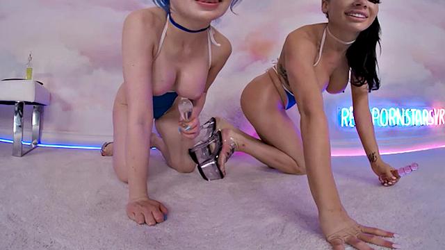 Gianna Grey & Jewelz Blu team up on that big cock of yours