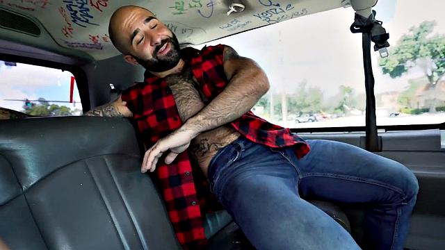 Black stud fucks gay ass in pickup van for money