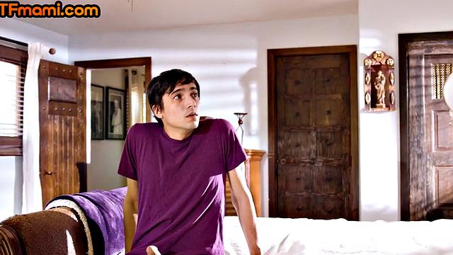 Stunning stepmom cockriding and deepthroating stepson