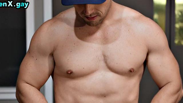 Manly trainer bareback fucks locker stud till cumshot