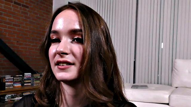 amateur babe jerks POV cock before boobjob