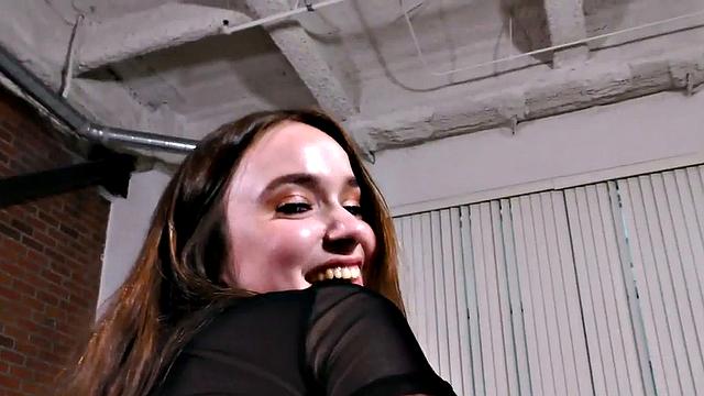 amateur babe jerks POV cock before boobjob