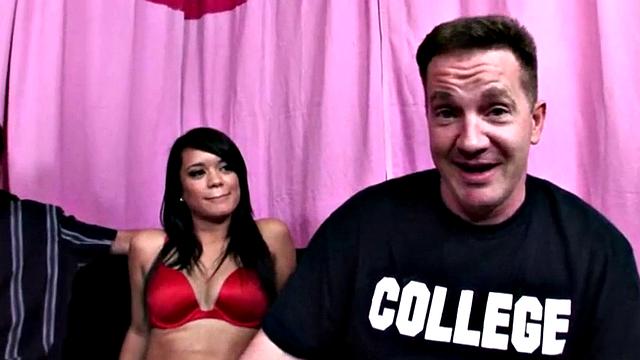 Naughty teen takes a wild ride in a threesome with cowgirl, car and bra